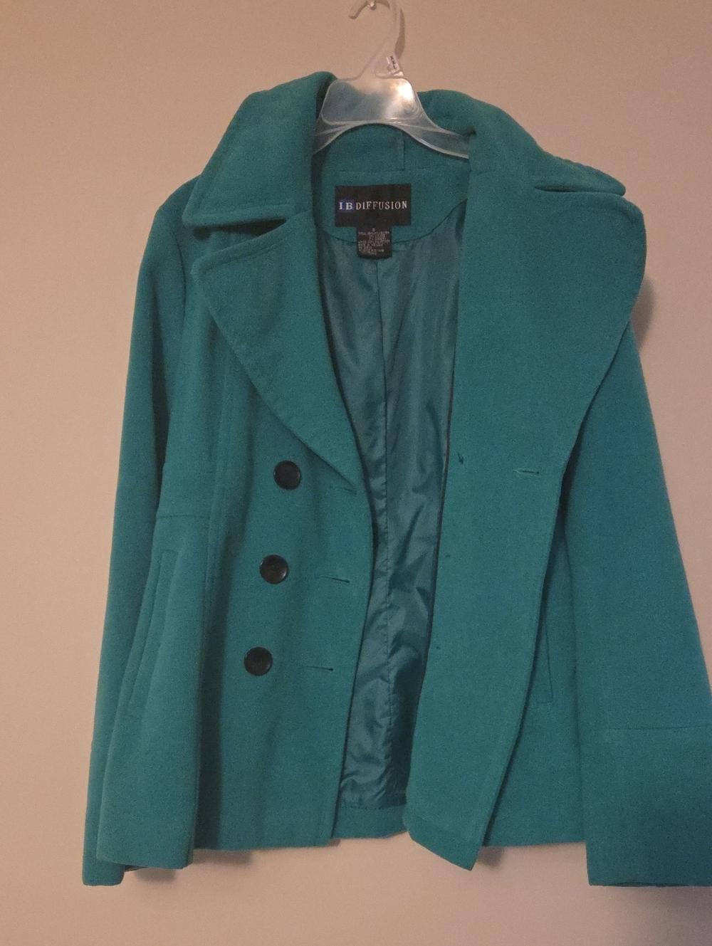 LB Diffusion Teal Double-Breasted Wool Peacoat